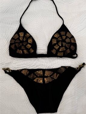 Blue Glue bikini set medium Black & Bronze Triangle